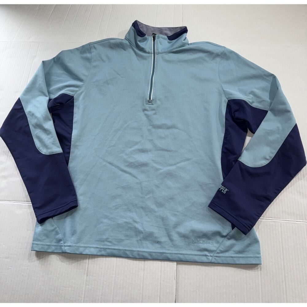 LL Bean Pullover Jacket Womens Large Blue Quarter Zip Outdoor Outerwear